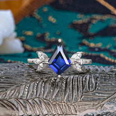 Minimalist Luxe 4-Prong Kite-Cut Sapphire Engagement Ring