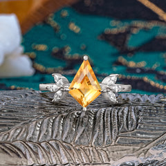 Minimalist Luxe 4-Prong Kite-Cut Citrine Engagement Ring