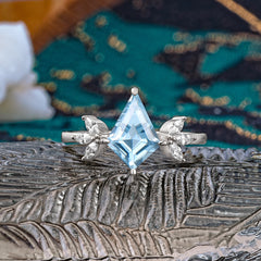 Minimalist Luxe 4-Prong Kite-Cut Aquamarine Engagement Ring