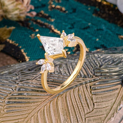 Minimalist Luxe 4-Prong Kite-Cut Moissanite Engagement Ring