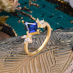 Minimalist Luxe 4-Prong Kite-Cut Sapphire Engagement Ring