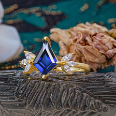 Minimalist Luxe 4-Prong Kite-Cut Sapphire Engagement Ring