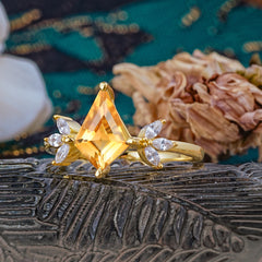 Minimalist Luxe 4-Prong Kite-Cut Citrine Engagement Ring