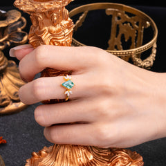 Minimalist Luxe 4-Prong Kite-Cut Natural Moss Agate Engagement Ring