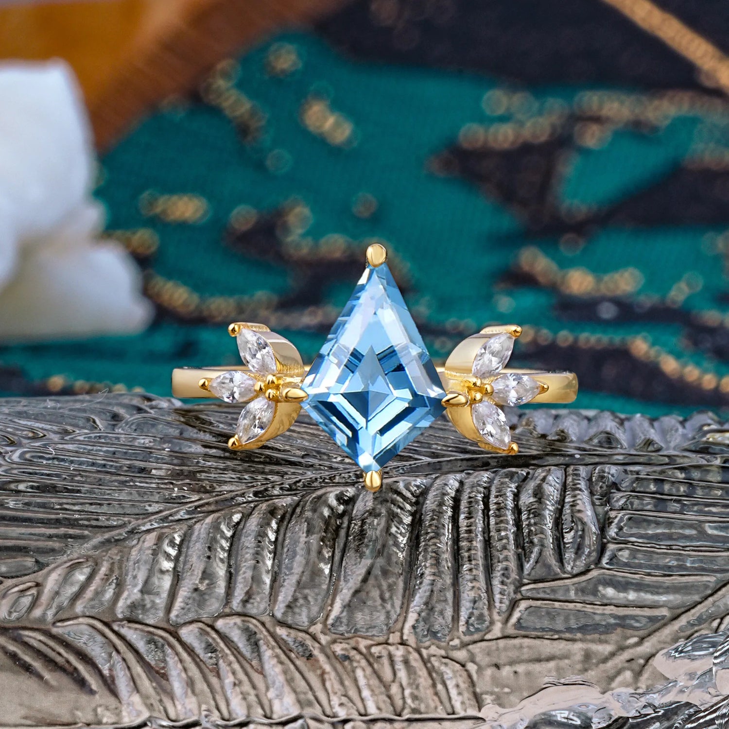Minimalist Luxe 4-Prong Kite-Cut Aquamarine Engagement Ring