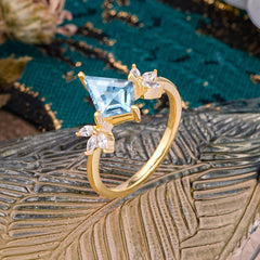 Minimalist Luxe 4-Prong Kite-Cut Aquamarine Engagement Ring