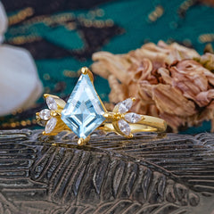 Minimalist Luxe 4-Prong Kite-Cut Aquamarine Engagement Ring