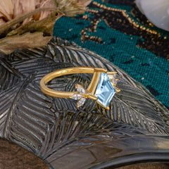 Minimalist Luxe 4-Prong Kite-Cut Aquamarine Engagement Ring