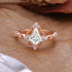 Vintage Luxe Kite-Cut Moissanite Engagement Ring