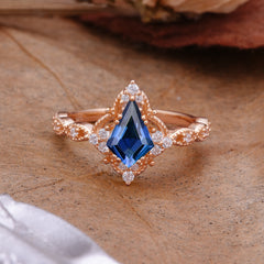 Vintage Luxe Kite-Cut Sapphiret Engagement Ring