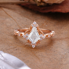 Vintage Luxe Kite-Cut Lab Diamond Engagement Ring