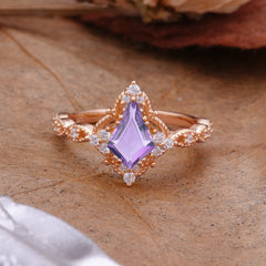 Vintage Luxe Kite-Cut Amethyst Engagement Ring