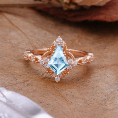 Vintage Luxe Kite-Cut Aquamarine Engagement Ring