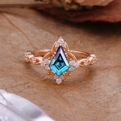 Vintage Luxe Kite-Cut Alexandrite Engagement Ring