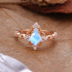 Vintage Luxe Kite-Cut Moonstone Engagement Ring