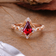 Vintage Luxe Kite-Cut Ruby Engagement Ring