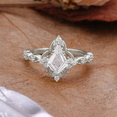Vintage Luxe Kite-Cut Moissanite Engagement Ring