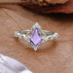 Vintage Luxe Kite-Cut Amethyst Engagement Ring