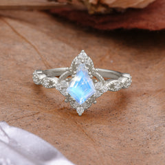 Vintage Luxe Kite-Cut Moonstone Engagement Ring