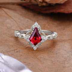 Vintage Luxe Kite-Cut Ruby Engagement Ring