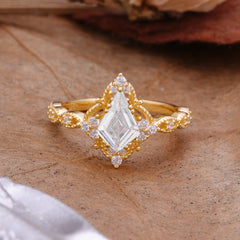 Vintage Luxe Kite-Cut Moissanite Engagement Ring