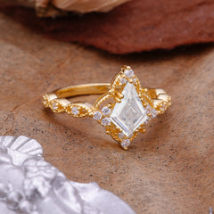 Vintage Luxe Kite-Cut Moissanite Engagement Ring