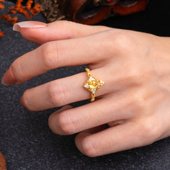Vintage Luxe Kite-Cut Citrine Engagement Ring