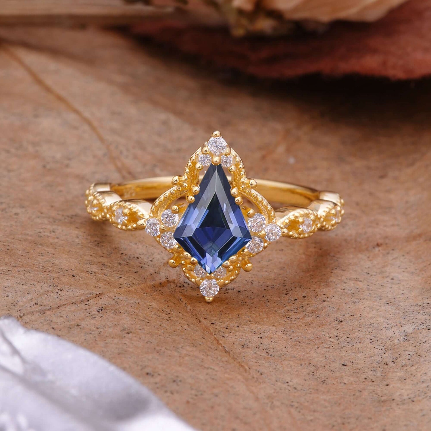 Vintage Luxe Kite-Cut Tanzanite Engagement Ring