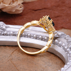 Vintage Luxe Kite-Cut Black Onyx Engagement Ring