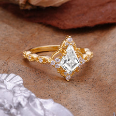 Vintage Luxe Kite-Cut Lab Diamond Engagement Ring