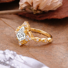 Vintage Luxe Kite-Cut Lab Diamond Engagement Ring