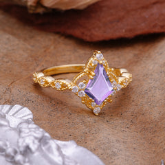 Vintage Luxe Kite-Cut Amethyst Engagement Ring