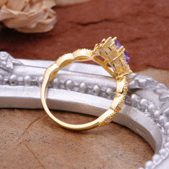 Vintage Luxe Kite-Cut Amethyst Engagement Ring