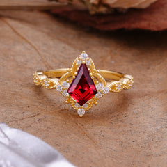 Vintage Luxe Kite-Cut Ruby Engagement Ring