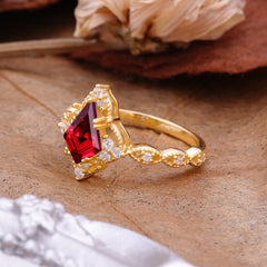 Vintage Luxe Kite-Cut Ruby Engagement Ring