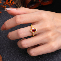 Vintage Luxe Kite-Cut Ruby Engagement Ring