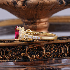 Luxury 4-Prong Pear-Shaped Ruby Wedding Ring