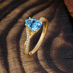 Timeless Vintage 4-Prong Pear-Cut Aquamarine Engagement Ring