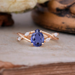 Lux Minimalist 4-Prong Pear-Cut Tanzanite Engagement Ring