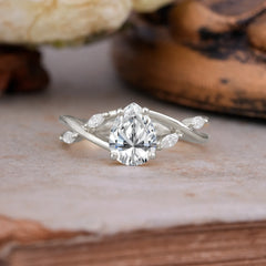 Lux Minimalist 4-Prong Pear-Cut Lab Diamond Engagement Ring