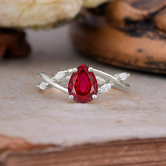 Lux Minimalist 4-Prong Pear-Cut Ruby Engagement Ring