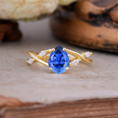 Lux Minimalist 4-Prong Pear-Cut Sapphire Engagement Ring