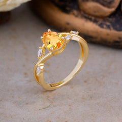 Lux Minimalist 4-Prong Pear-Cut Citrine Engagement Ring