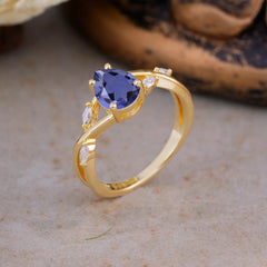 Lux Minimalist 4-Prong Pear-Cut Tanzanite Engagement Ring