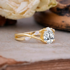 Lux Minimalist 4-Prong Pear-Cut Lab Diamond Engagement Ring