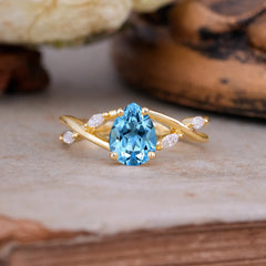 Lux Minimalist 4-Prong Pear-Cut Aquamarine Engagement Ring