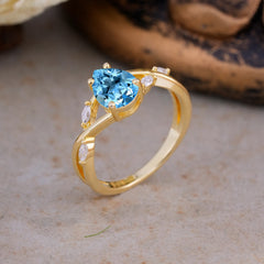 Lux Minimalist 4-Prong Pear-Cut Aquamarine Engagement Ring