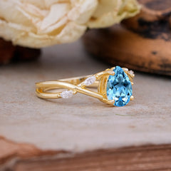Lux Minimalist 4-Prong Pear-Cut Aquamarine Engagement Ring