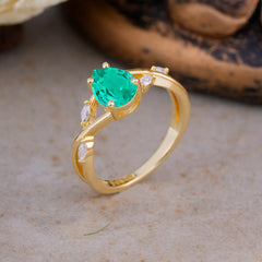 Lux Minimalist 4-Prong Pear-Cut Emerald Engagement Ring
