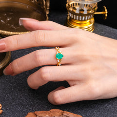 Lux Minimalist 4-Prong Pear-Cut Emerald Engagement Ring